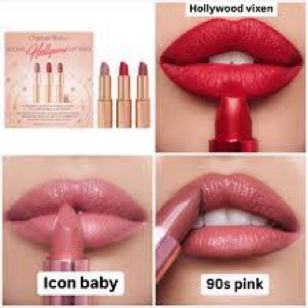 🎀 Charlotte Tilbury Iconic Hollywood Lip Trio | Brand New in Box ✨